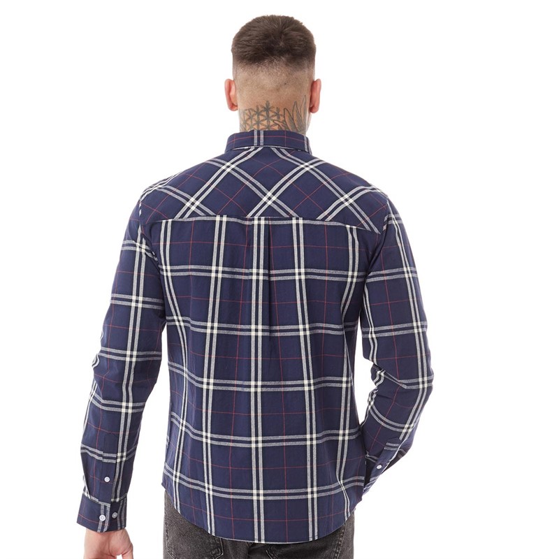 Bewley & Ritch Mens Buford Long Sleeve Shirt Navy Check