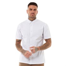 Bewley & Ritch Mens Haltom Short Sleeve Shirt White/ Navy Print