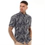 Bewley & Ritch Mens Haltom Short Sleeve Shirt Navy Print