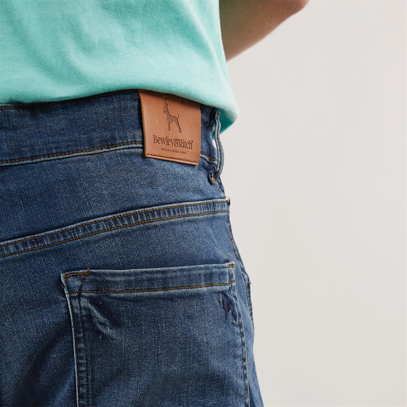 Bewley & Ritch Mens Abingdon Slim Fit Jeans Dark Wash