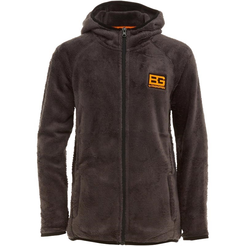 Buy Bear Grylls Boys Core Fluffy Fleece Full Zip Hooded Jacket Black