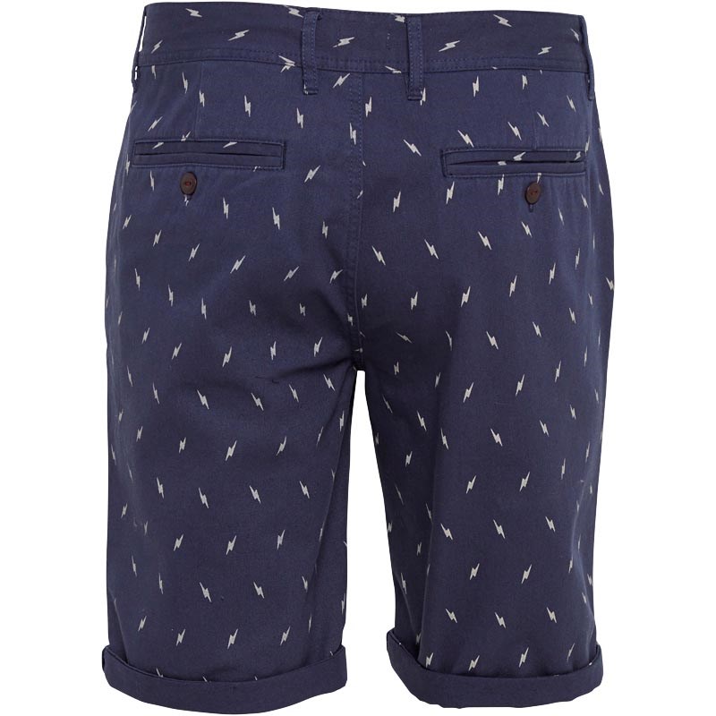Buy Bellfield Mens Printed Chino Shorts Navy
