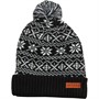 Bellfield Mens Fair Isle Beanie Black