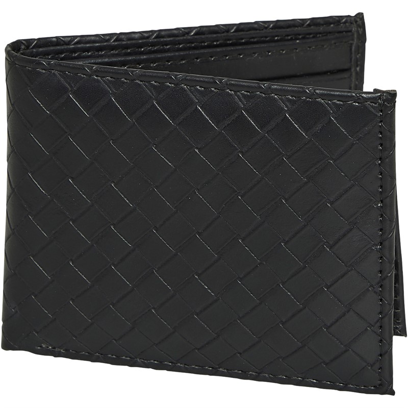 Bellfield Mens Weave PU Leather Wallet Black