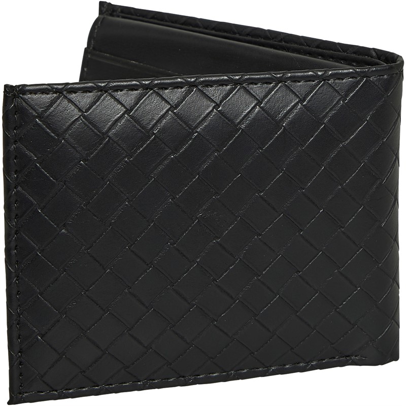 Bellfield Mens Weave PU Leather Wallet Black