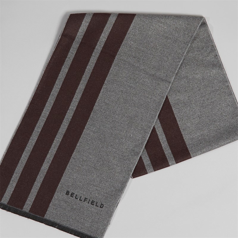 Bellfield Mens Soft Touch Scarf Charcoal/Burgundy