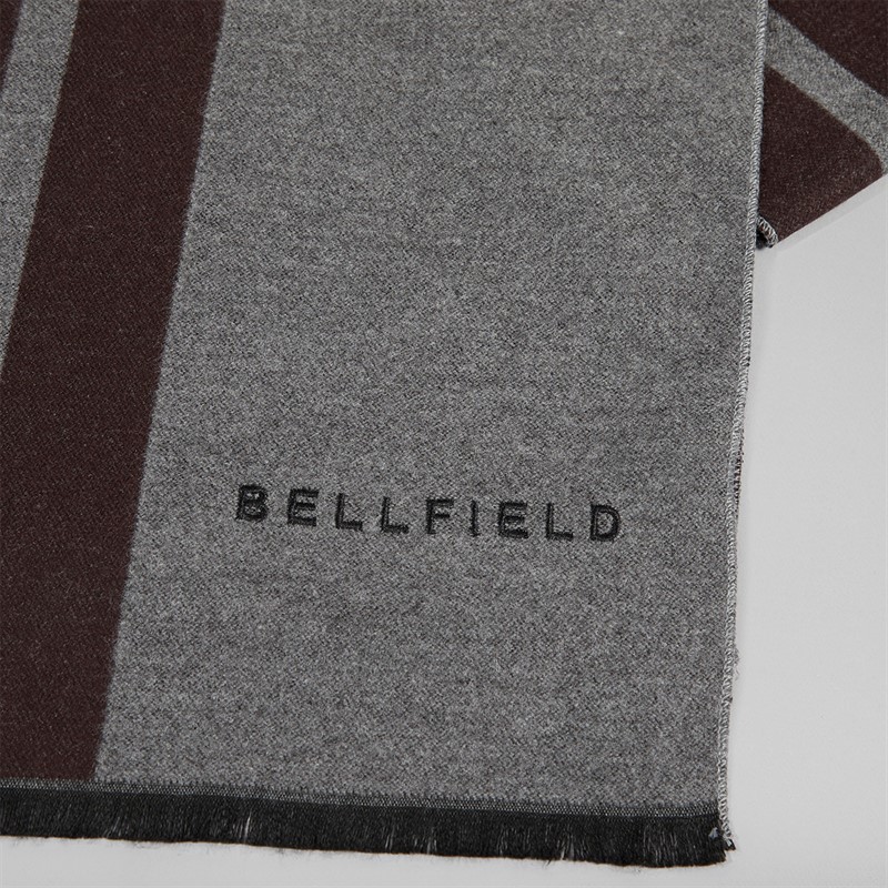 Bellfield Mens Soft Touch Scarf Charcoal/Burgundy