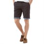 Bellfield Mens Chambray Turn Up Chino Shorts Navy