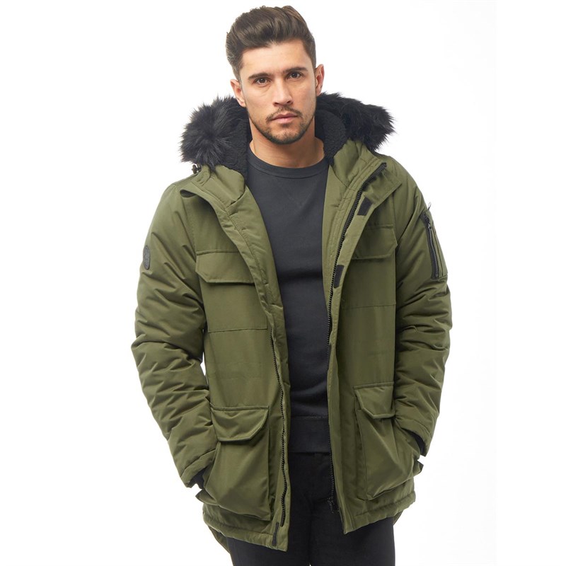 mens fur lined parka coats