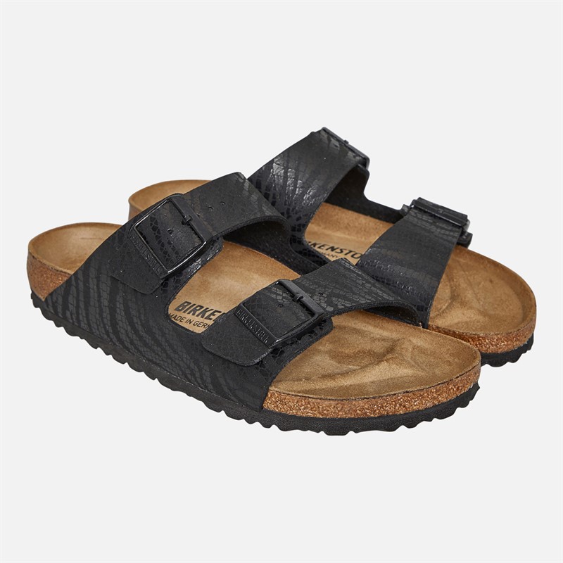 Birkenstock Womens Arizona Dual Strap Sandals Soft Zebra Black