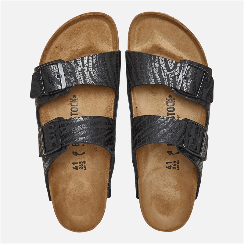 Birkenstock Womens Arizona Dual Strap Sandals Soft Zebra Black