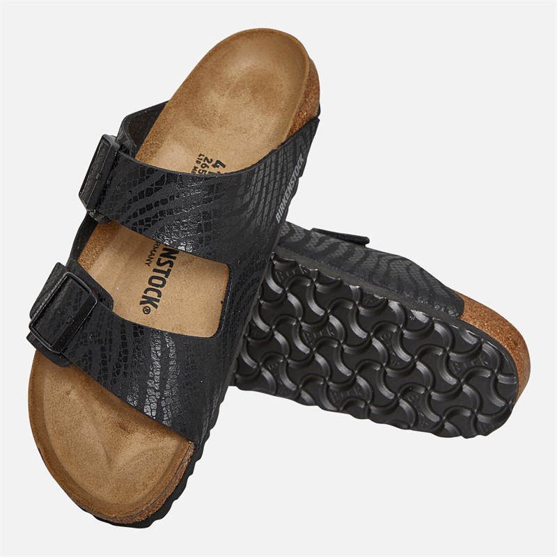 Birkenstock Womens Arizona Dual Strap Sandals Soft Zebra Black