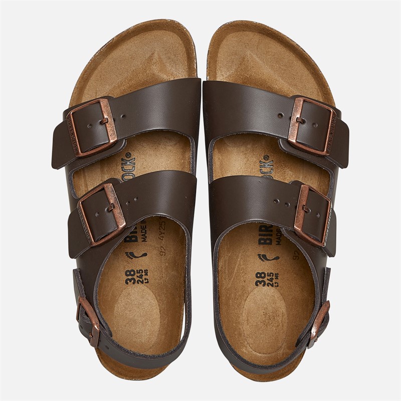 Birkenstock Milano Ankle Strap Sandals Dark Brown