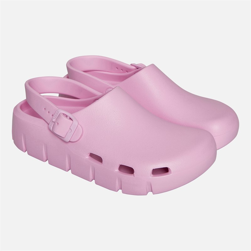 Birkenstock Girls Birki Flow Ankle Strap Clogs Fondant Pink