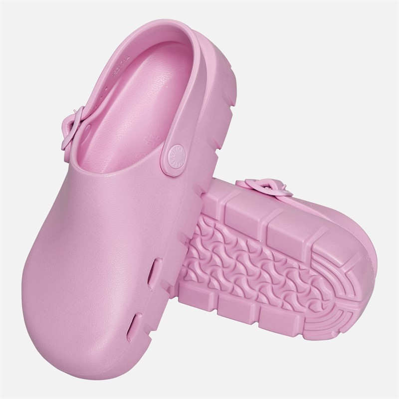 Birkenstock Girls Birki Flow Ankle Strap Clogs Fondant Pink