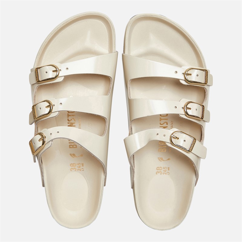 Birkenstock Womens Florida Triple Strap Sandals Ecru