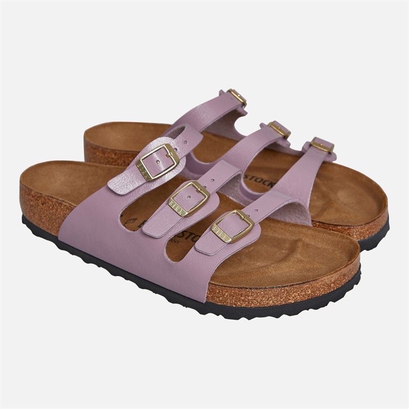 Birkenstock Womens Florida Triple Strap Sandals Graceful Faded Purple