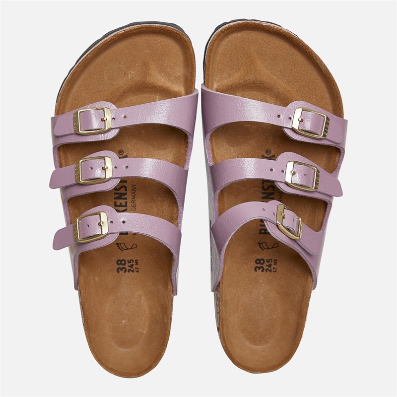 Birkenstock Womens Florida Triple Strap Sandals Graceful Faded Purple