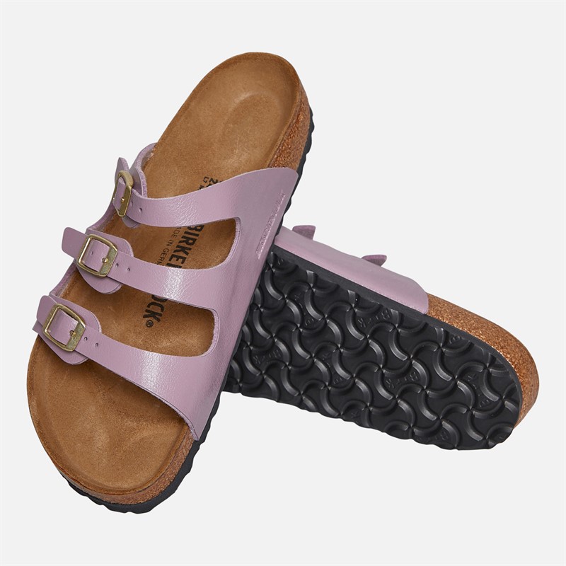 Birkenstock Womens Florida Triple Strap Sandals Graceful Faded Purple