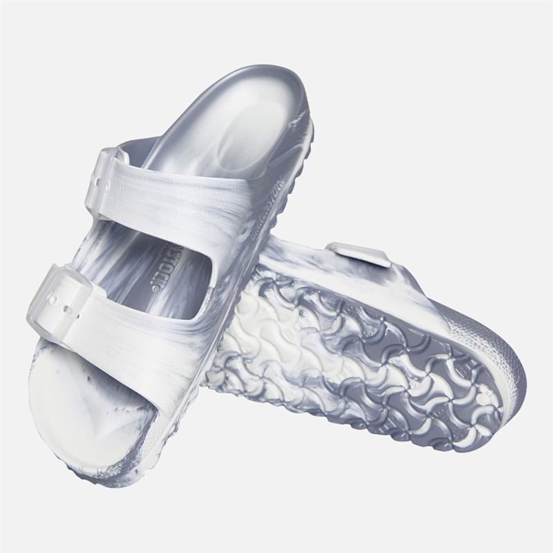 Birkenstock Womens Arizona Dual Strap Sandals Metallic Silver Multi