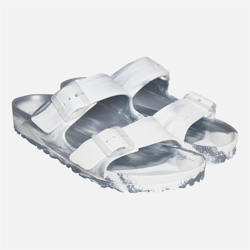 Birkenstock Womens Arizona Dual Strap Sandals Metallic Silver Multi