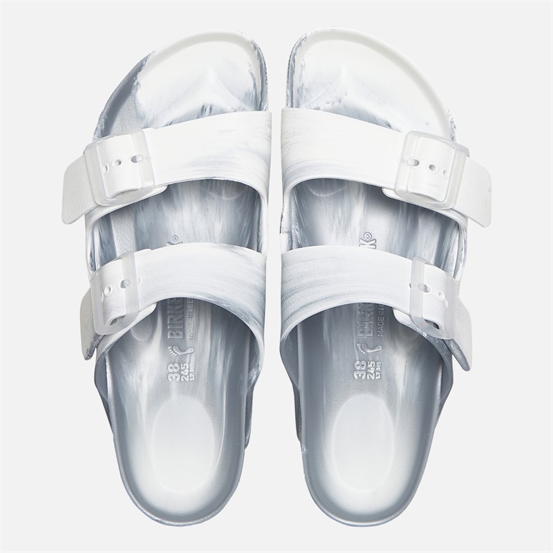 Birkenstock Womens Arizona Dual Strap Sandals Metallic Silver Multi