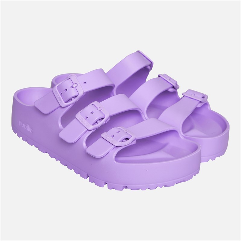 Birkenstock Womens Florida Flex Platform Triple Strap Sandals Crocus