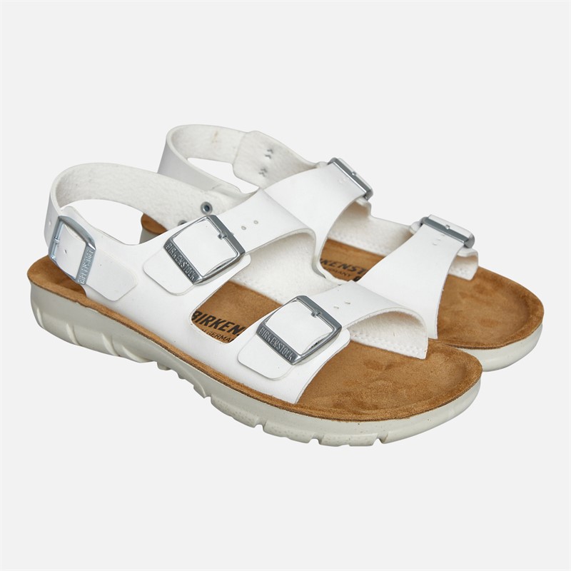 Birkenstock Womens Kano Ankle Strap Sandals White