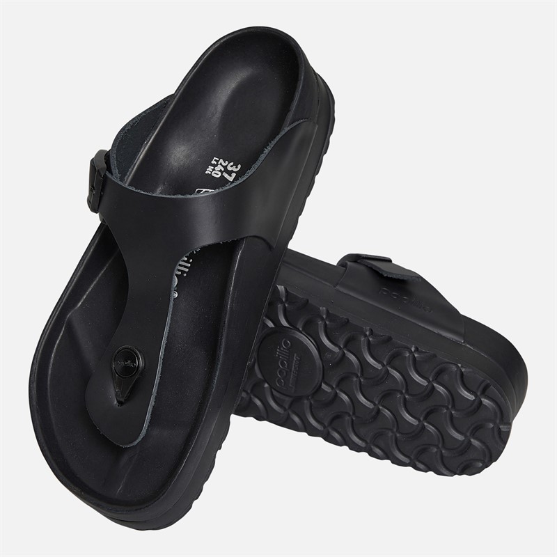 Birkenstock Womens Gizeh Flex Platform Flip Flops Black