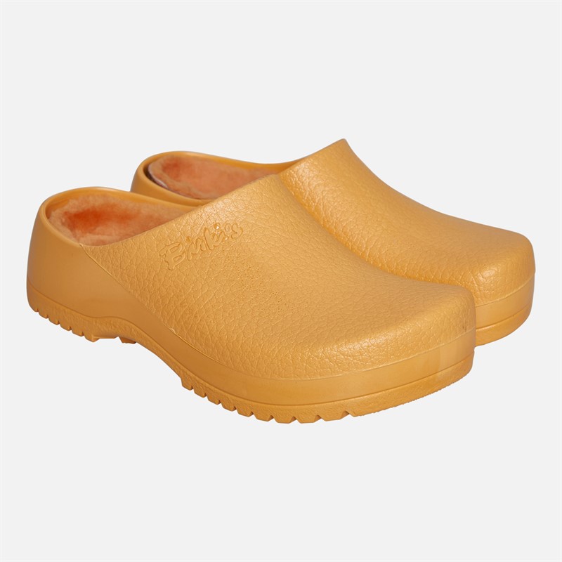 Birkenstock Womens Super Birki PU Clogs Gold Earth