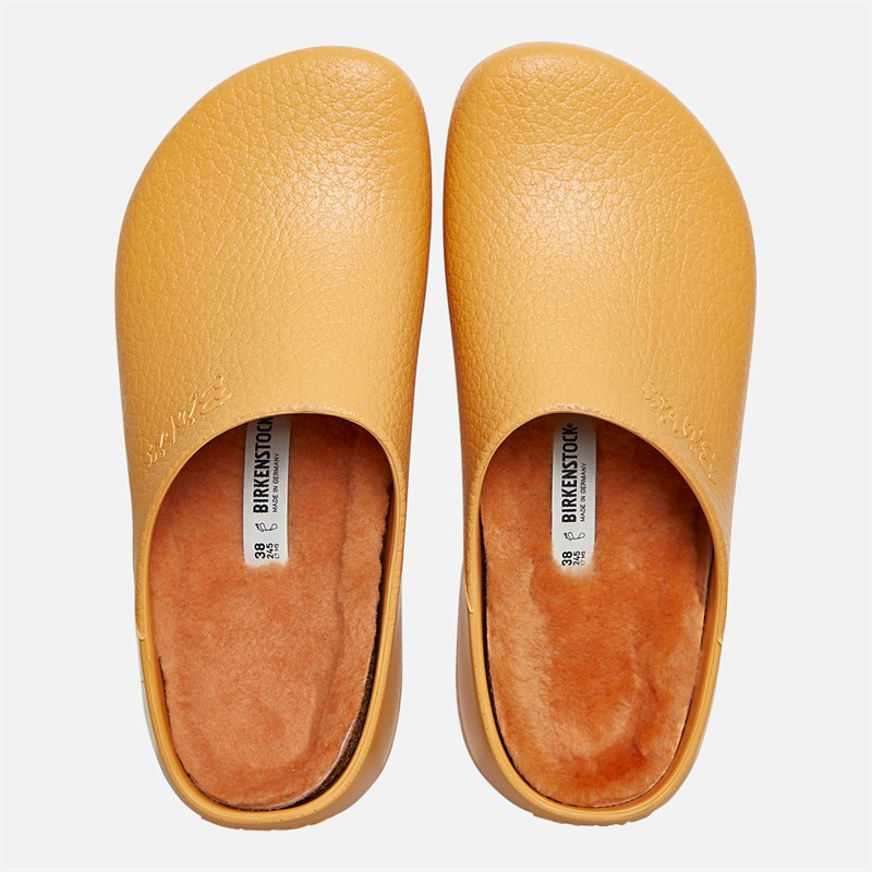 Birkenstock Womens Super Birki PU Clogs Gold Earth