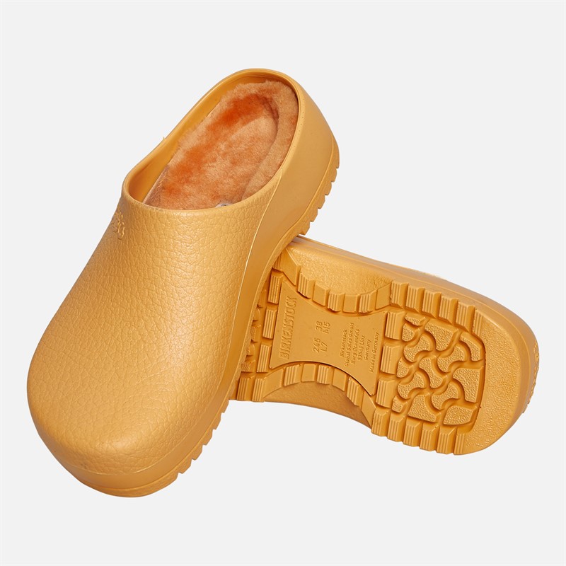 Birkenstock Womens Super Birki PU Clogs Gold Earth