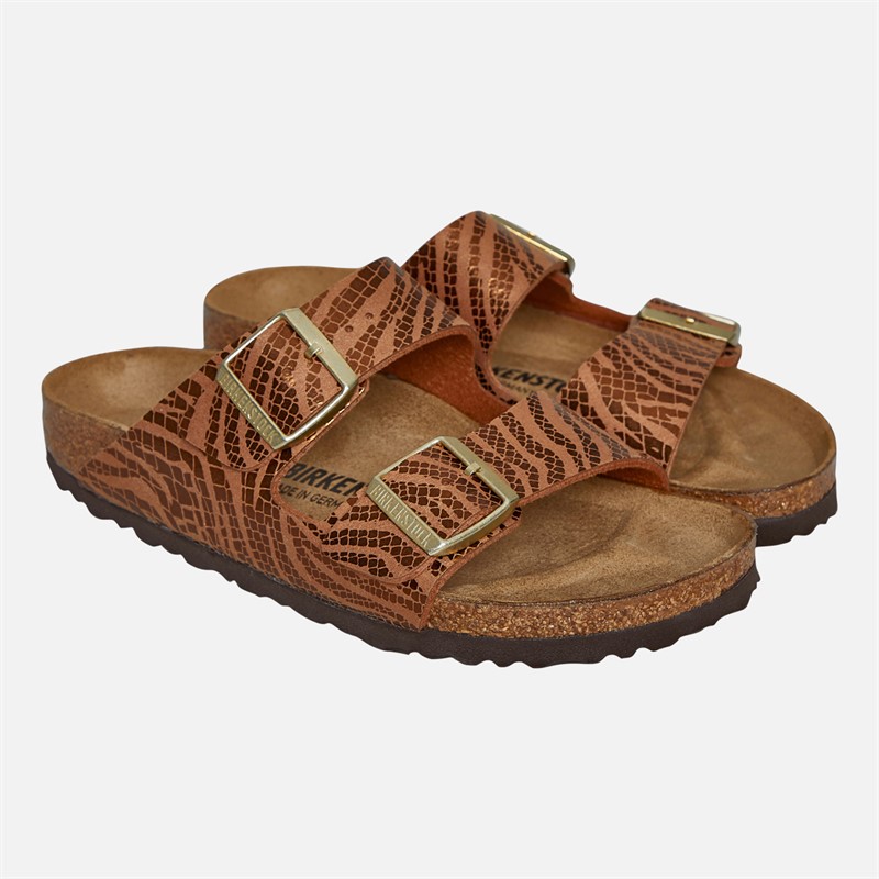 Birkenstock Womens Arizona Dual Strap Sandals Soft Zebra Pecan