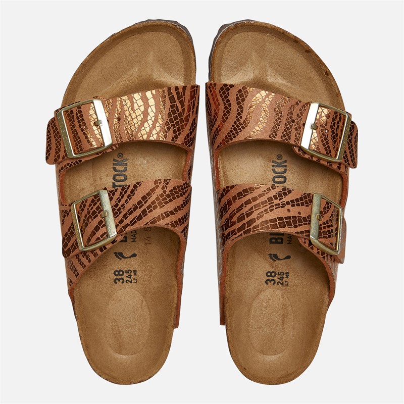 Birkenstock Womens Arizona Dual Strap Sandals Soft Zebra Pecan