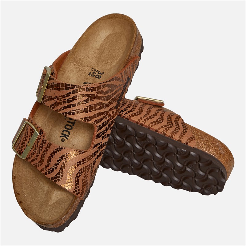 Birkenstock Womens Arizona Dual Strap Sandals Soft Zebra Pecan