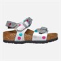 Birkenstock Girls Rio Ankle Strap Sandals Metallic Silver Dots