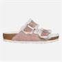 Birkenstock Womens Arizona Shearling Lined Dual Strap Sandals Pink Clay