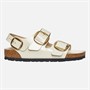 Birkenstock Womens Milano Ankle Strap Sandals High Shine Ecru