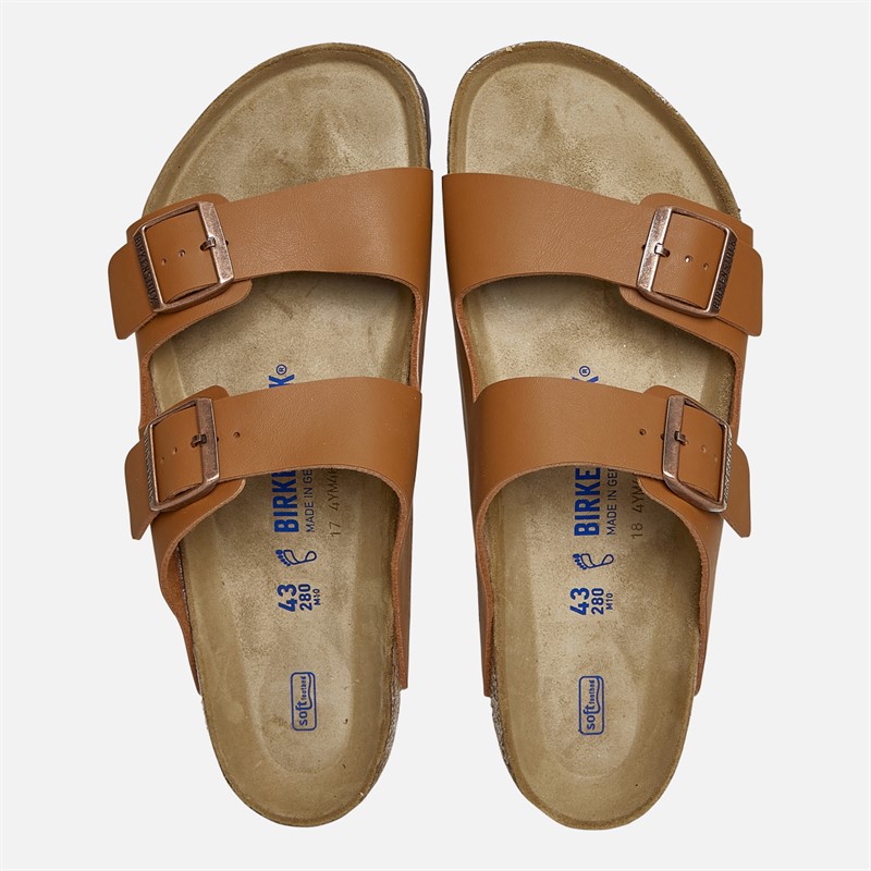 Birkenstock Mens Arizona Dual Strap Sandals Ginger Brown