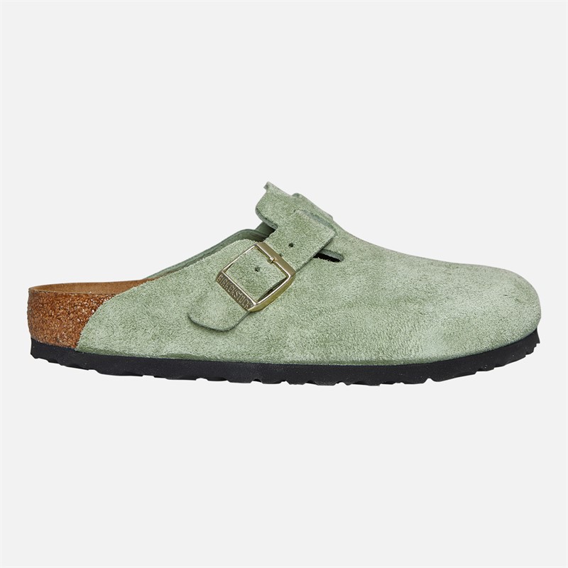 Birkenstock Womens Boston Clogs Green Tea