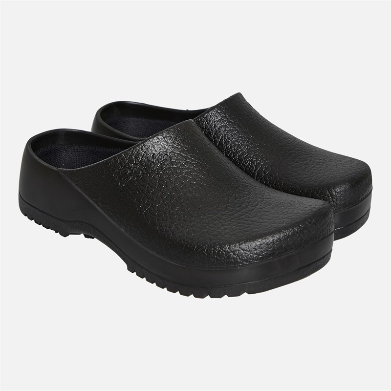 Birkenstock Womens Super Birki PU Clogs Black