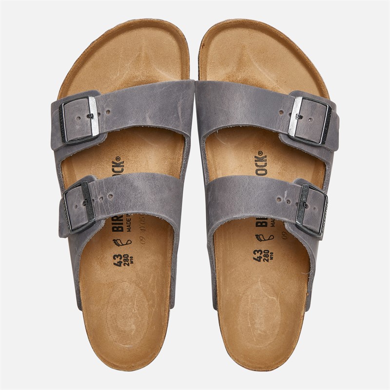 Birkenstock Mens Arizona Dual Strap Sandals Iron