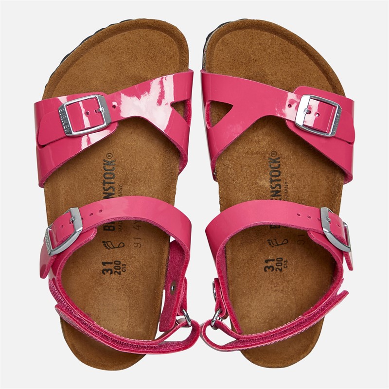 Birkenstock Girls Rio Ankle Strap Sandals Fuchsia Tulip