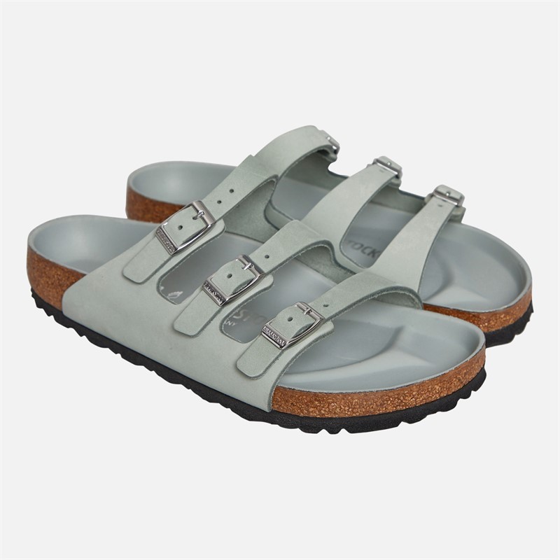 Birkenstock Womens Florida Triple Strap Sandals Pure Sage