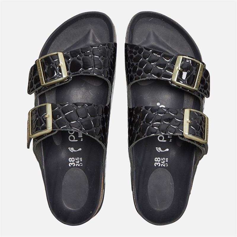 Birkenstock Womens Arizona Platform Dual Strap Sandals Croc Black