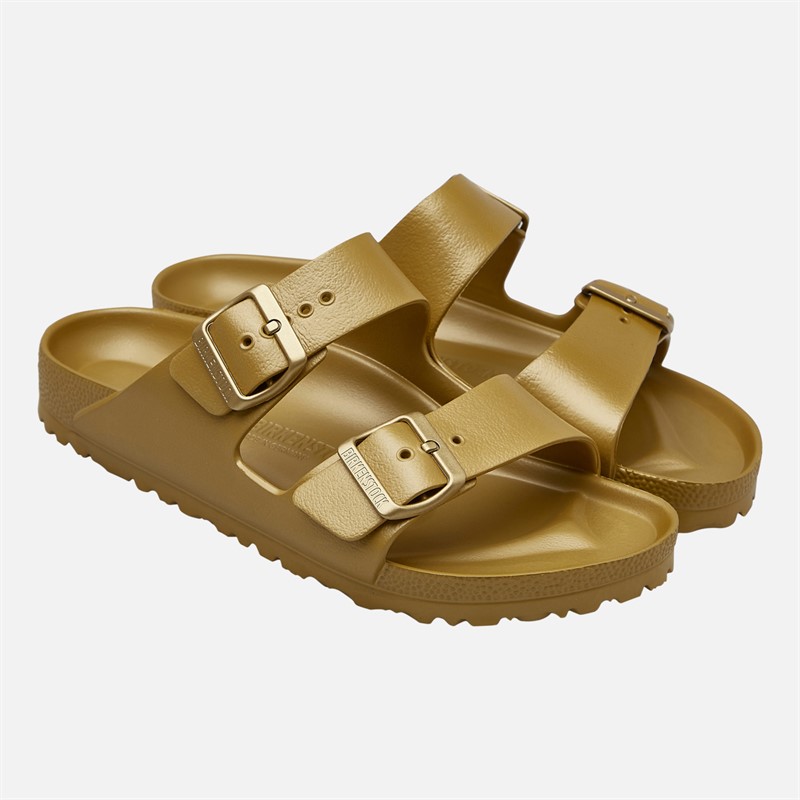 Birkenstock Womens Arizona Dual Strap Sandals Glamour Gold