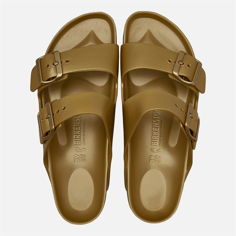 Birkenstock Womens Arizona Dual Strap Sandals Glamour Gold