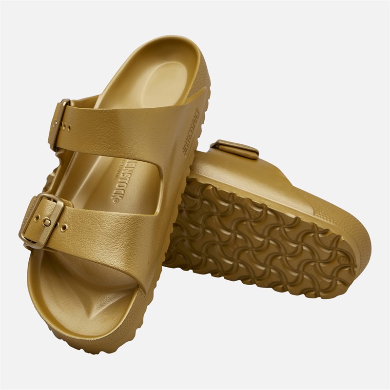 Birkenstock Womens Arizona Dual Strap Sandals Glamour Gold