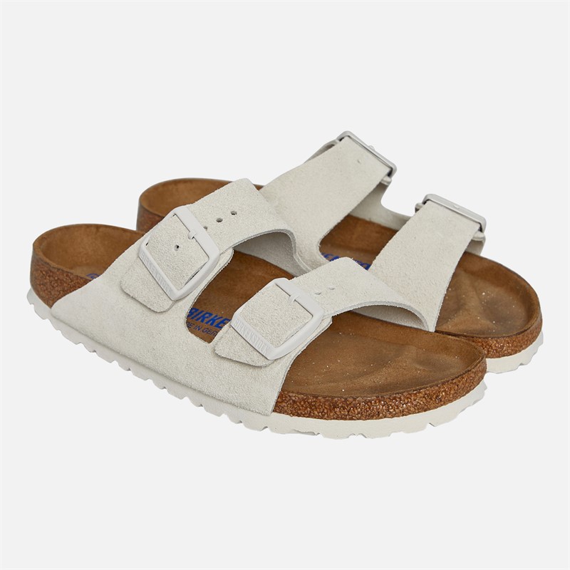 Birkenstock Womens Arizona Dual Strap Sandals Antique White
