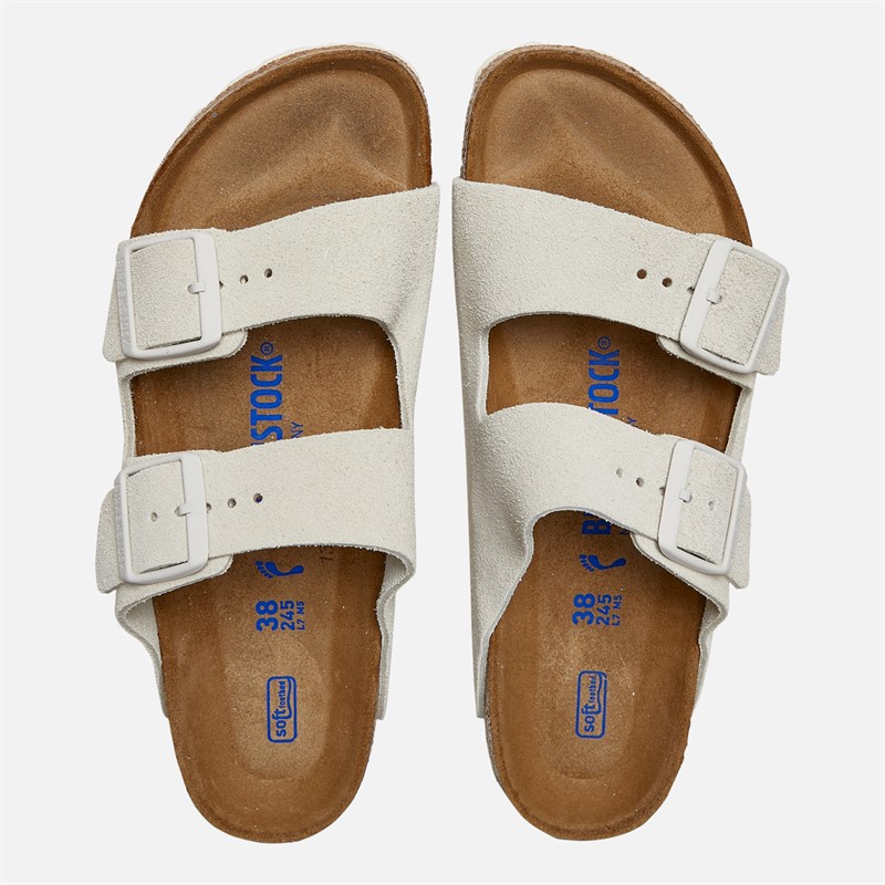 Birkenstock Womens Arizona Dual Strap Sandals Antique White